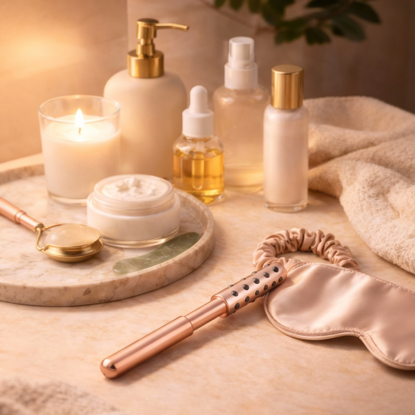 Roller visage — 24 billes de massage contenant du germanium